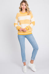 Yellow Fuzzy Striped Sweater