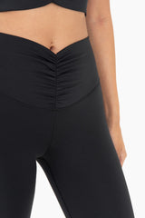 Black Front Ruched Leggings