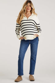 Medium Wash Skinny Straight Cropped Maternity Jeans