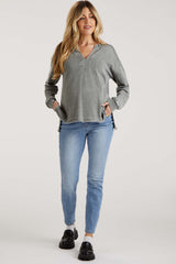 Light Blue Cropped Skinny Maternity Jeans