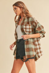 Brown Plaid Combo Shirt