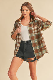 Brown Plaid Combo Shirt