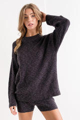 Charcoal Sweater Short Set