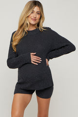 Charcoal Sweater Short Maternity Set