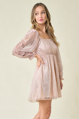 Blush Square Neck Holiday Dress