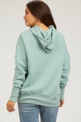 Sage Hooded Button Pullover Maternity Sweater