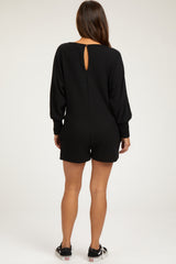 Black Dolman Sleeve Maternity Romper