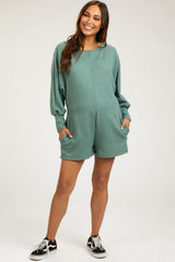 Light Olive Dolman Sleeve Maternity Romper