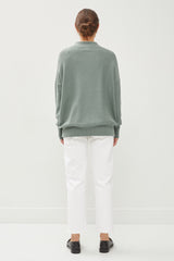 Light Olive Soft Knit Mock Neck Sweater