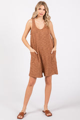 Camel Oversized Knit Romper