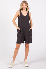 Charcoal Oversized Knit Maternity Romper