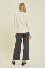 Ivory Soft Knit Long Sleeve Top