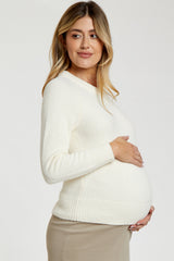 Ivory Soft Knit Long Sleeve Maternity Top