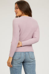 Lavender Soft Knit Long Sleeve Maternity Top