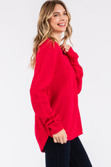 Magenta Knit Pullover Sweater