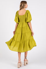 Lime Tiered Midi Dress