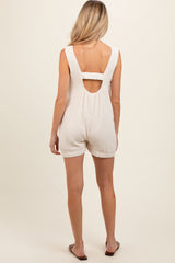 Cream Back Cutout Maternity Romper