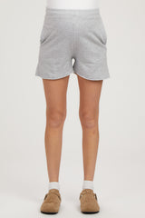 Grey Raw Edge Maternity Sweat Shorts