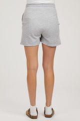 Grey Raw Edge Maternity Sweat Shorts