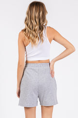 Grey Raw Edge Sweat Shorts