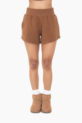 Brown Fleece Shorts