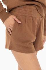 Brown Fleece Shorts