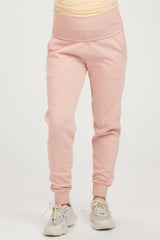 Light Pink Slim Fit Maternity Joggers