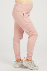 Light Pink Slim Fit Maternity Joggers