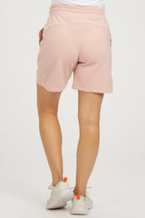 Pink Drawstring Maternity Shorts