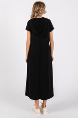 Black Fleece Hooded Midi Dress