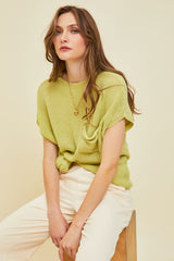 Sage Knit Pocket Front Maternity Top