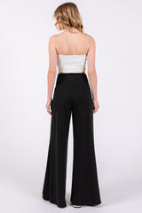 Black French Terry Wide Leg Lounge Pants