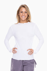 White Ribbed Lettuce Trim Top