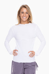 White Ribbed Lettuce Trim Maternity Top