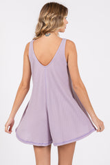 Lavender Sleeveless Waffle Knit Romper