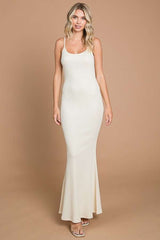 Cream Ribbed Maternity Maxi Dress