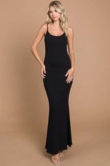 Black Ribbed Maternity Maxi Dress