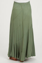 Olive Tassel String Maternity Maxi Skirt