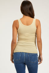 Beige Scoop Neckline Maternity Tank Top