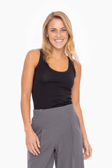 Black Scoop Neckline Maternity Tank Top