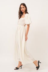 Ivory Open Back Maxi Dress