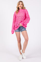 Fuchsia Open Knit Sweater