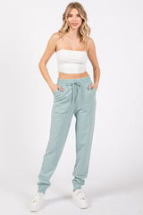 Mint Green Basic Drawstring Maternity Sweatpants