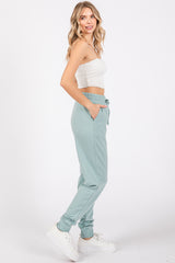 Mint Green Basic Drawstring Sweatpants