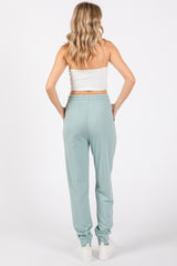 Mint Green Basic Drawstring Sweatpants