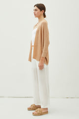 Beige Knit Dolman Sleeve Cardigan