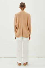 Beige Knit Dolman Sleeve Cardigan