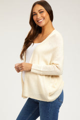 Ivory Knit Dolman Sleeve Maternity Cardigan