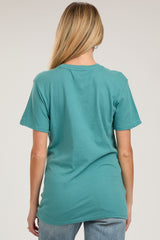 Aqua Oversized Short Sleeve Maternity Top