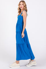 Royal Sleeveless Tiered Maxi Dress